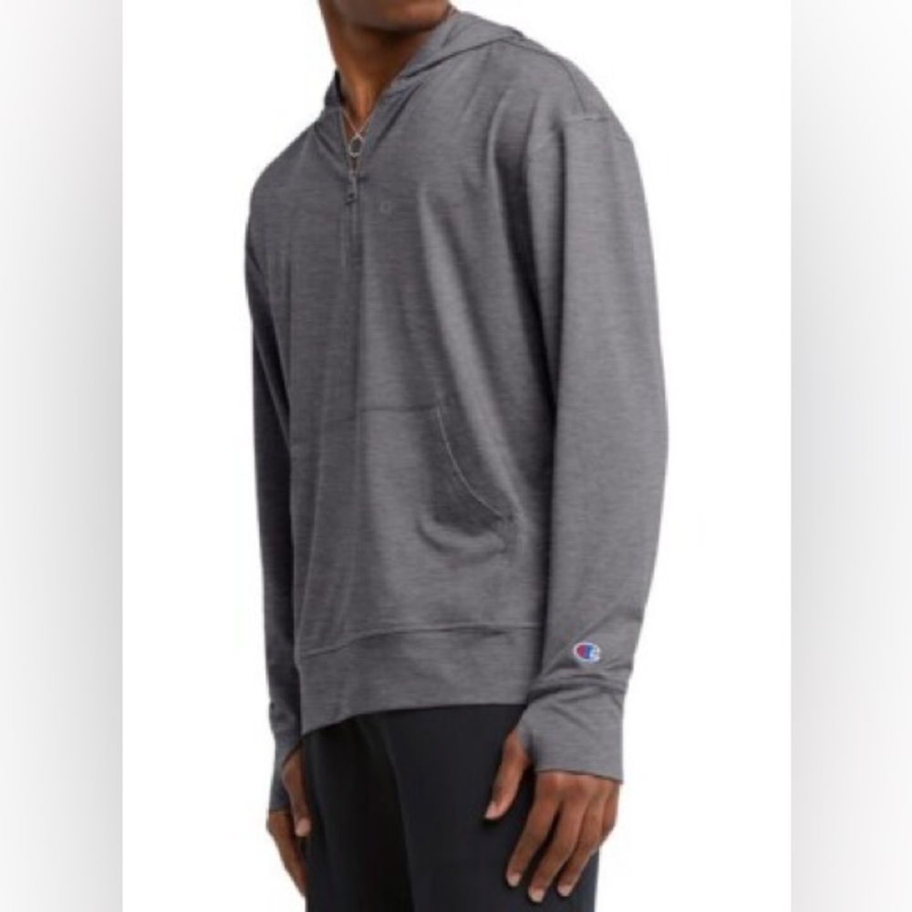 Champion Mens All-Day MVP 1/4-Zip Pullover Hoodie Gray XL